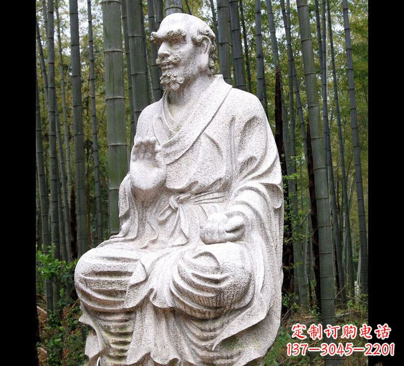 保定石雕达摩古代名人雕塑