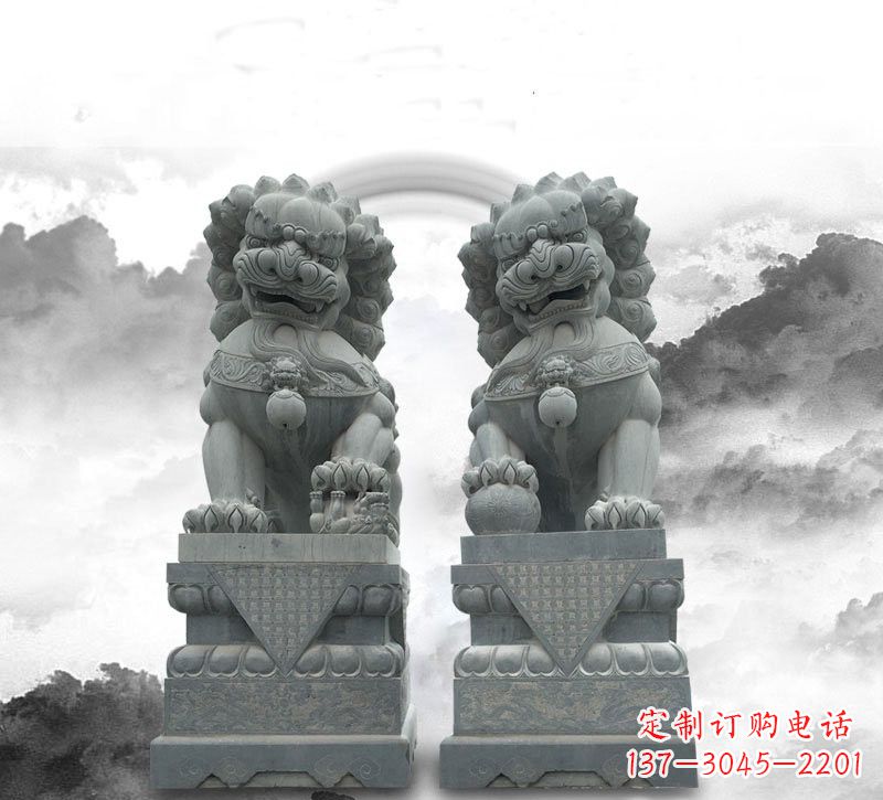 保定石雕大理石狮子雕塑——定制精品雕塑