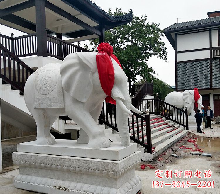 保定石雕大象 观音栏杆
