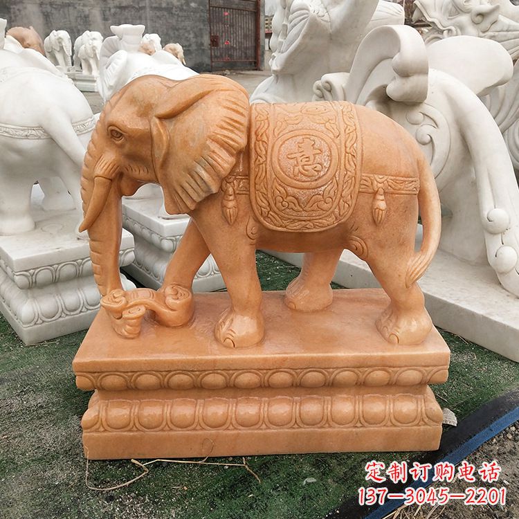 保定石雕大象 立柱