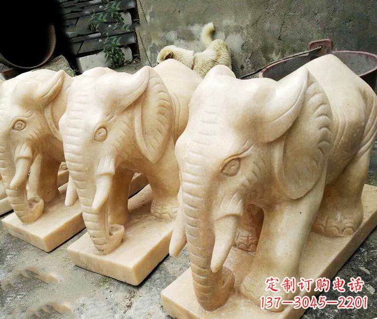 保定石雕大象喷水雕塑,令人惊叹的艺术之作