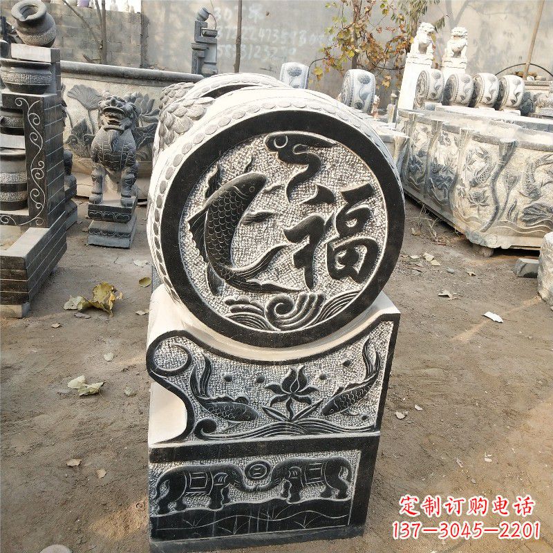 保定石雕仿古抱鼓门墩