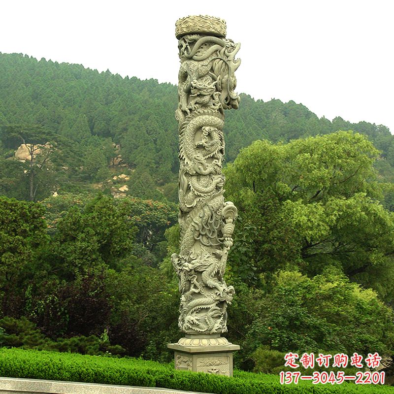 保定中领雕塑:大气雄伟的石雕龙柱