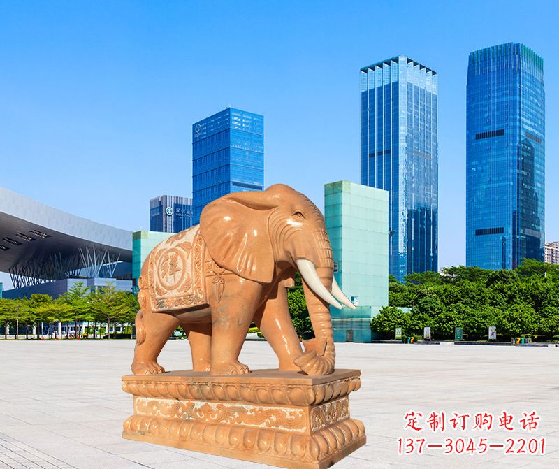 保定大象雕塑,现代大象喷水雕塑,营造雅致优雅氛围