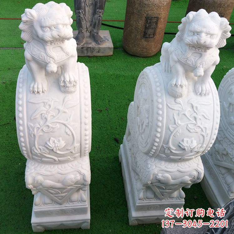 保定石雕青石貔貅门墩雕塑