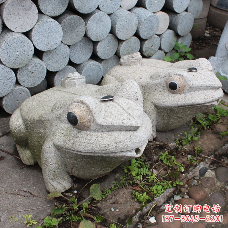 保定石雕青蛙喷水雕塑