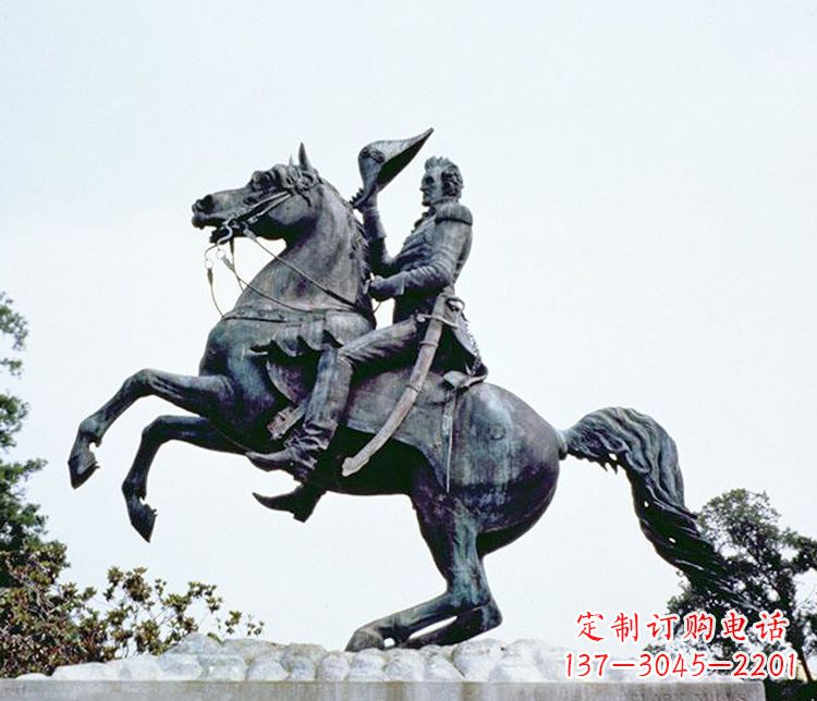 保定石雕西方骑马人物雕塑