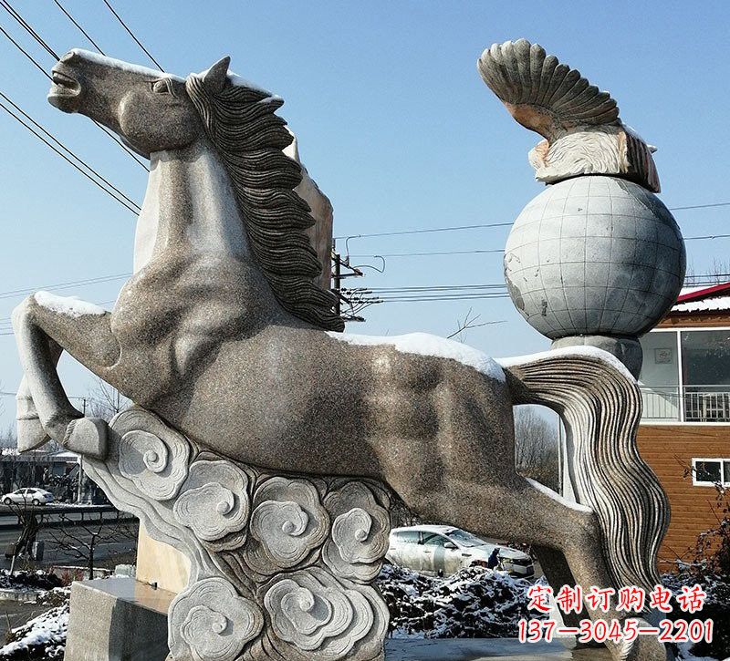 保定石雕祥云奔马