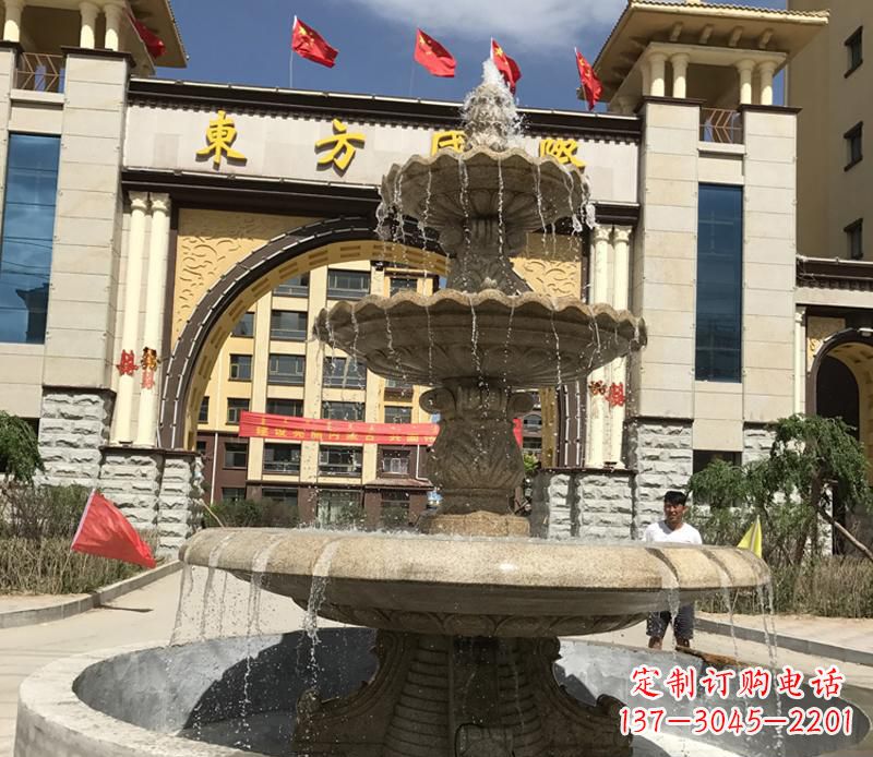 保定石雕小区大型喷泉雕塑