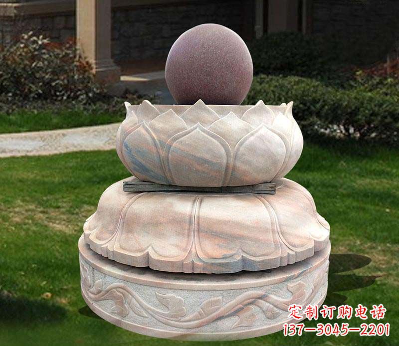 保定石雕小区风水球雕塑