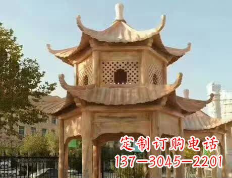 保定石雕小区景观双层凉亭