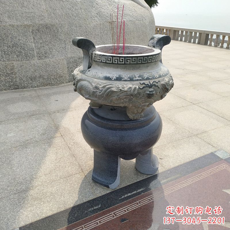 保定石雕圆香炉