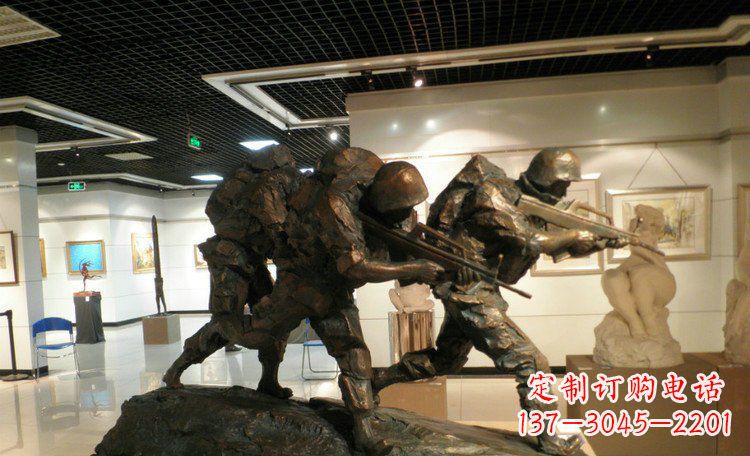 保定士兵突击战士铜雕