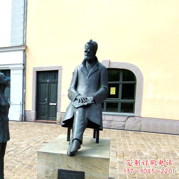 保定世界名人德国著名哲学家尼采铜雕景观雕塑