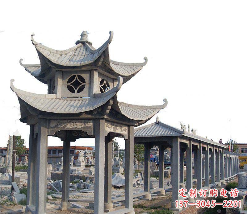 保定双层仿古凉亭石雕