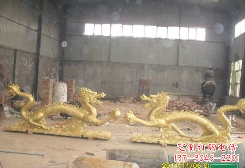 保定双龙戏珠铜雕