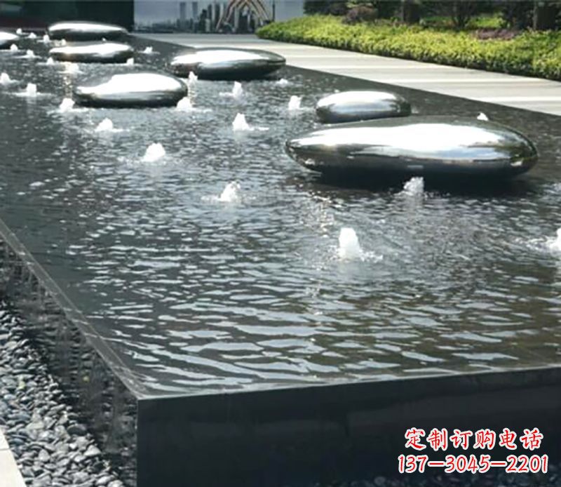 保定水滴水池不锈钢雕塑