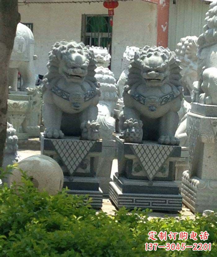 保定寺庙景观仿古石狮子