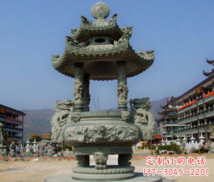 保定寺庙景观仿古石香炉