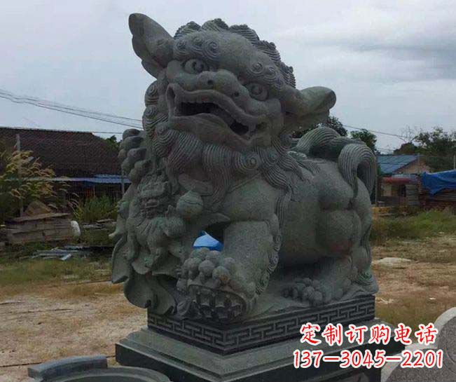 保定寺庙景观南方狮子石雕