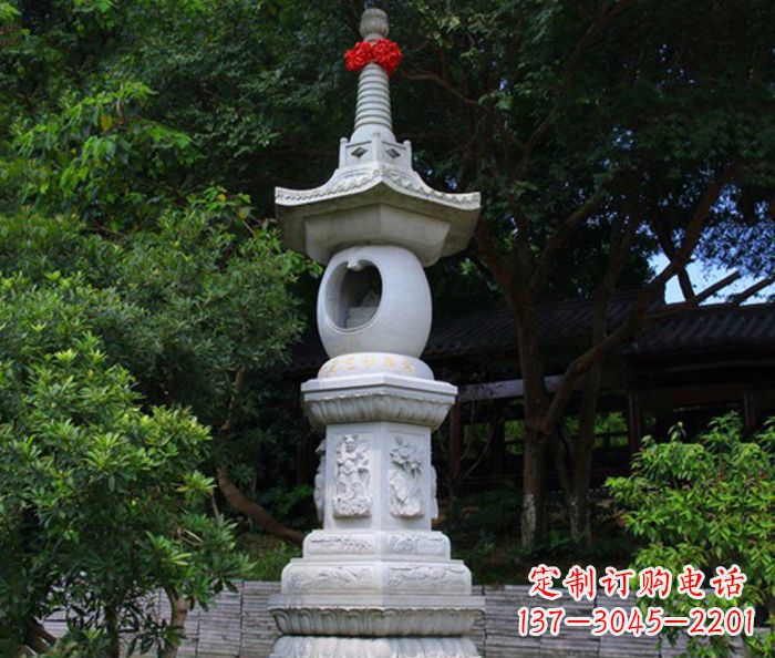 保定寺庙景观舍利塔石雕 (2)