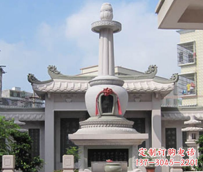 保定寺庙景观舍利塔石雕 (4)
