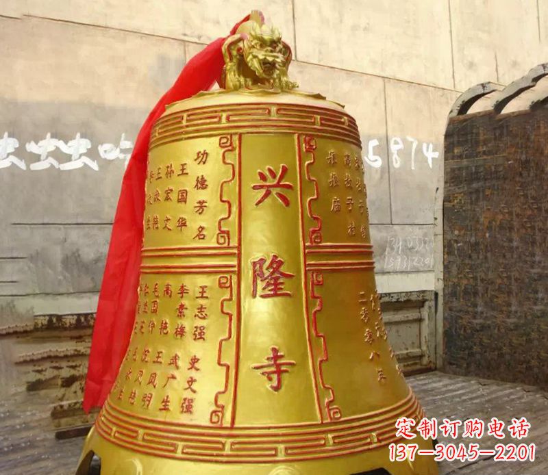 保定寺庙景观铜钟雕塑