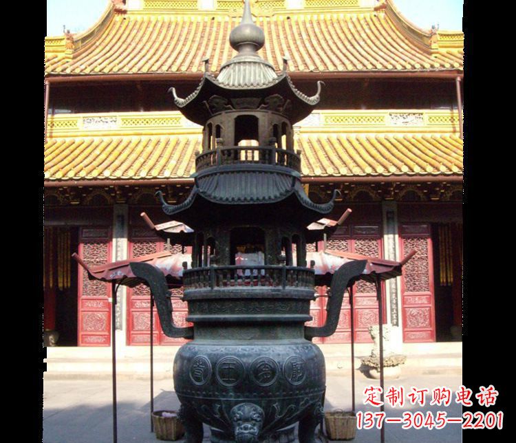 保定寺庙景观香炉铜雕