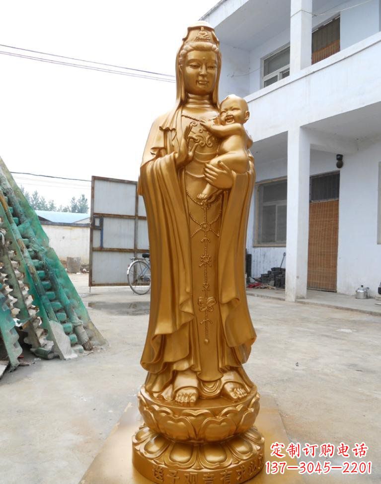保定寺庙立式送子观音铜雕