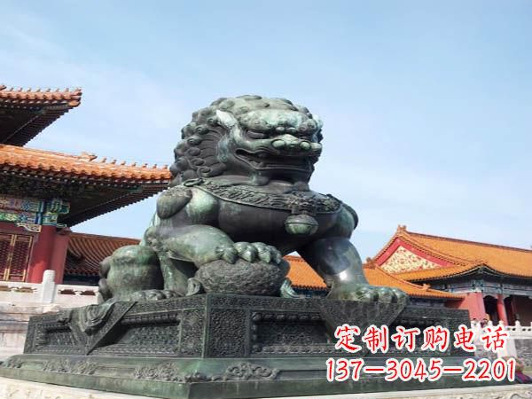 保定寺庙青铜狮子