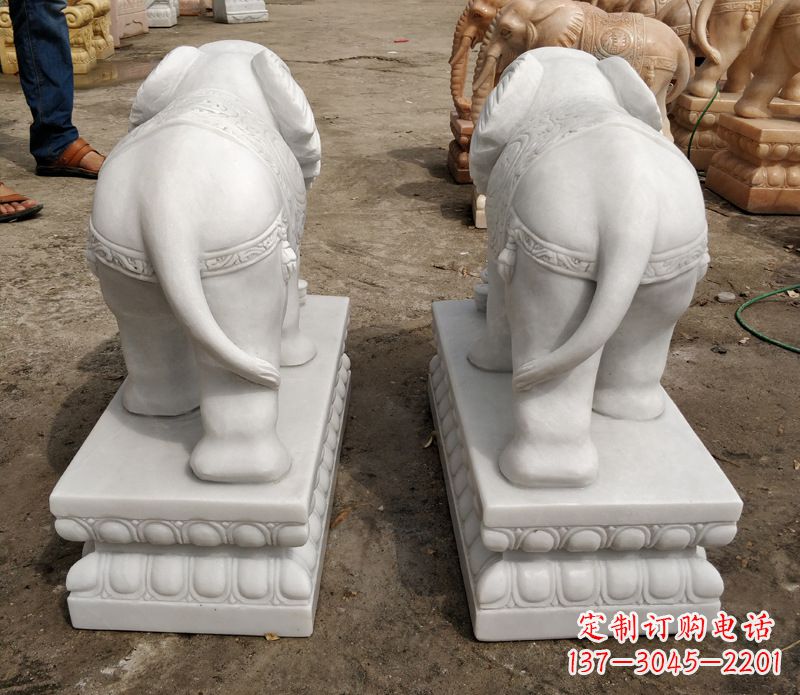 保定寺庙石雕大象