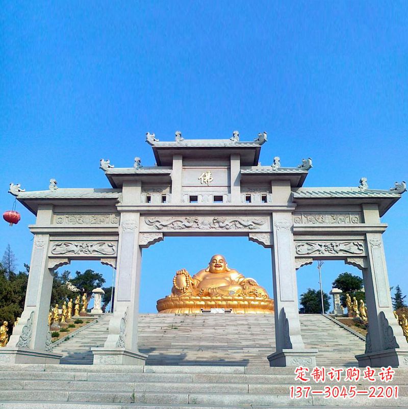 保定寺庙石雕牌坊