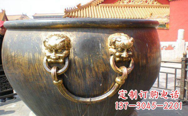 保定寺庙水缸铜雕 (3)