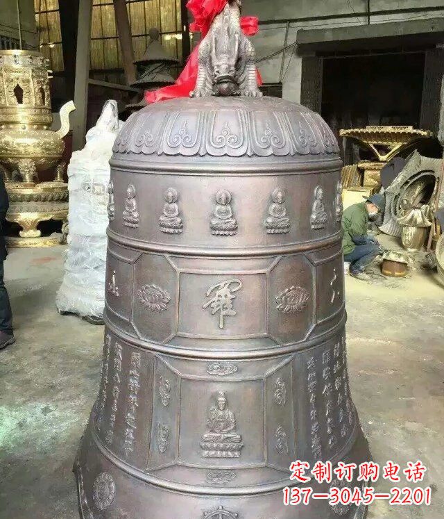保定寺庙铜雕钟铸铜钟雕塑