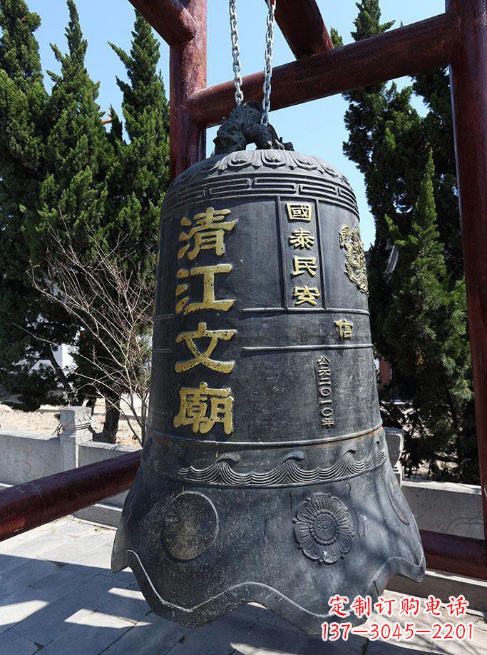 保定寺庙铜钟雕塑 (5)