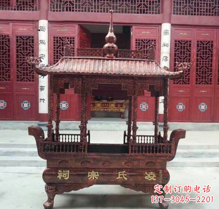 保定寺庙香炉铜雕