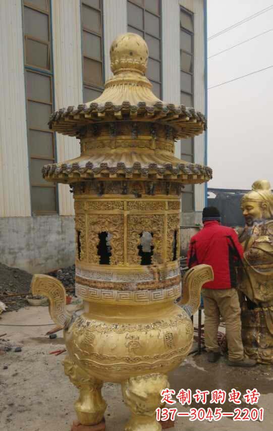保定寺庙香炉铜雕塑