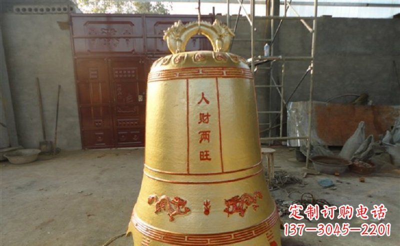 保定寺庙铸铜钟雕塑