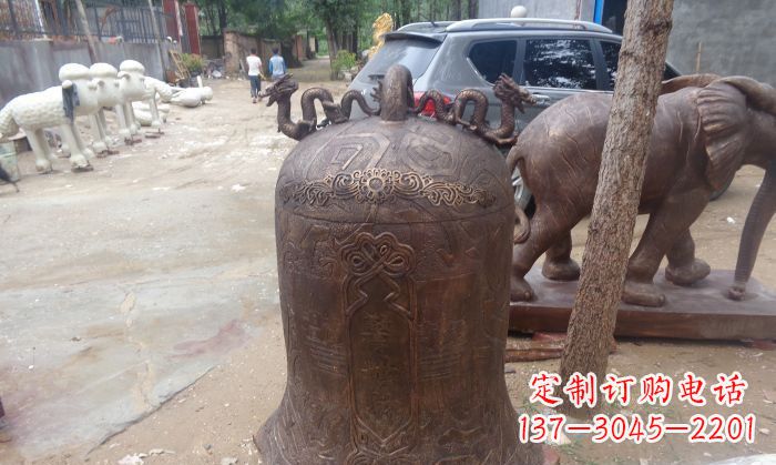 保定寺庙铸铜钟铜雕 (3)