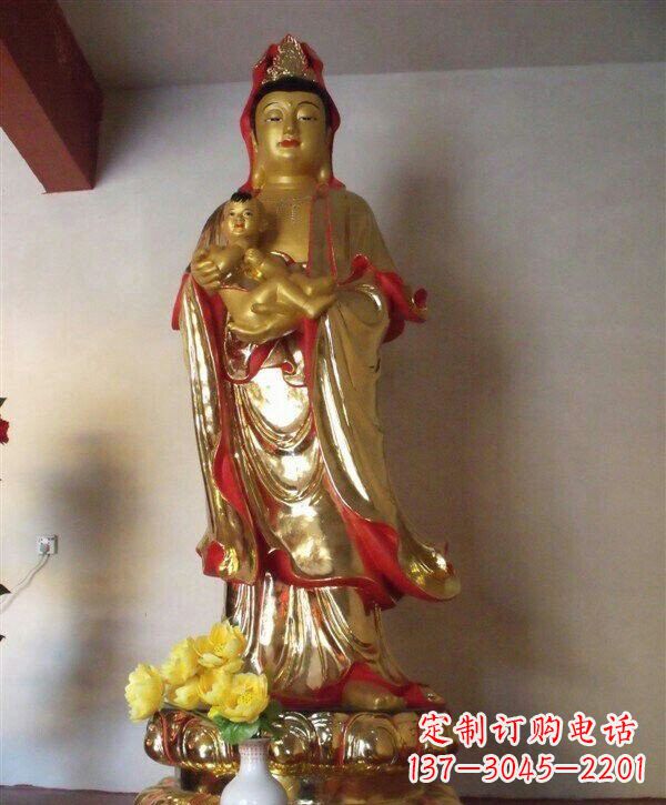 保定送子观音铜雕 (2)