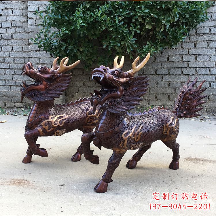 保定送子麒麟铜雕塑