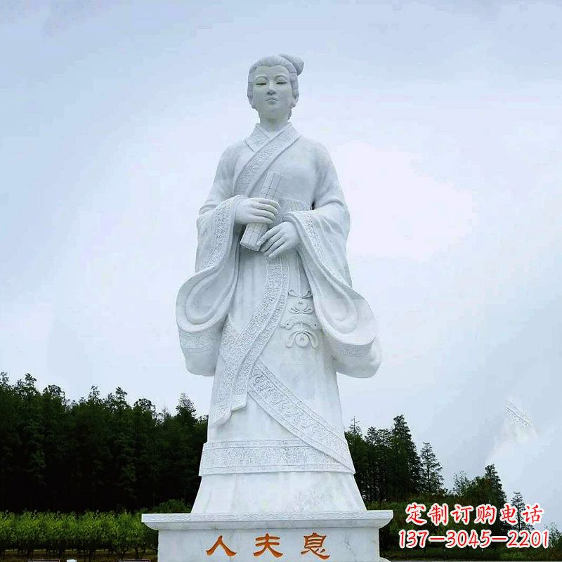 保定桃花夫人息妫汉白玉雕塑-景区园林历史名人古代著名美女雕像