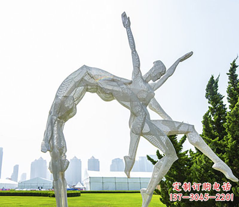 保定体操运动员不锈钢雕塑