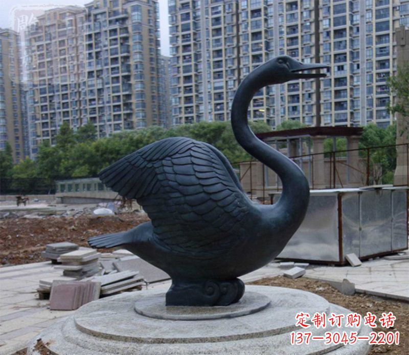 保定天鹅动物铜雕