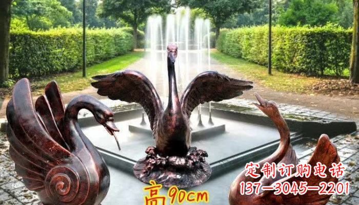 保定天鹅喷泉铜雕塑
