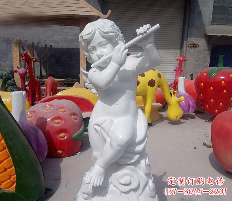 保定天使吹笛人物石雕