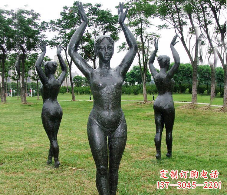 保定跳芭蕾舞的女孩铜雕