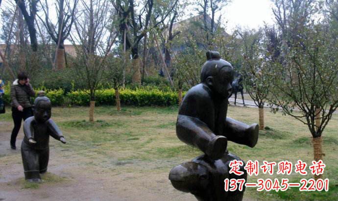 保定跳山羊公园人物铜雕