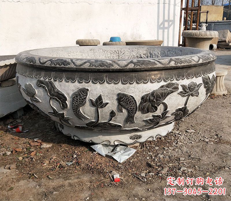 保定庭院水缸景观石雕
