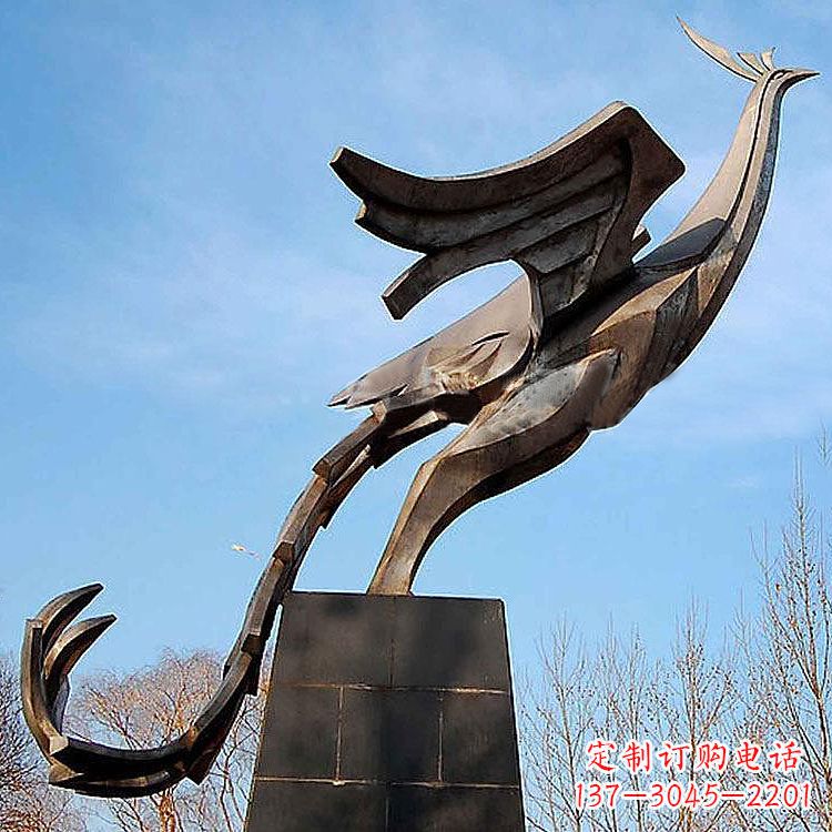 保定铜雕百鸟之王凤凰景观雕塑